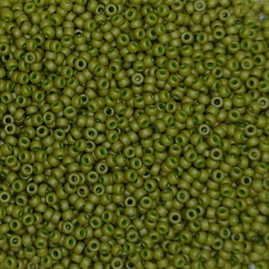 2049 - 10g Size 11/0 Miyuki seed beads in Special dyed Olive Green