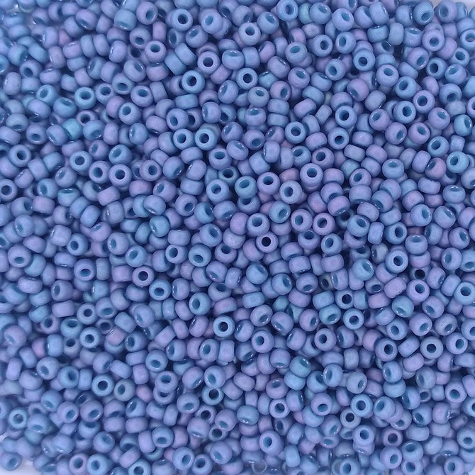 2030 - 10g Size 11/0 Miyuki seed beads in Matt Metallic Steel Blue Lustre