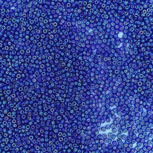 1020 - 10g Size 11/0 Miyuki seed beads in Silver lined Cobalt AB
