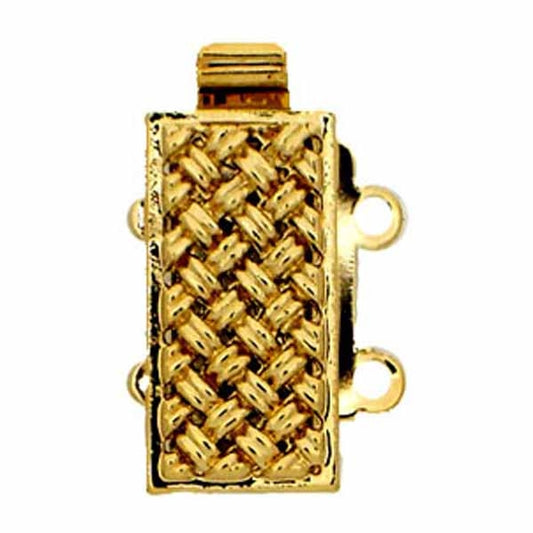 Claspgarten Gold Basket Weave clasp with 2 rows 13519 - 14x7mm