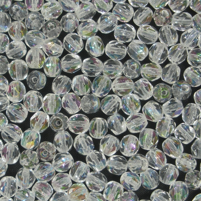 50 x 5mm faceted beads in Crystal Lustre AB