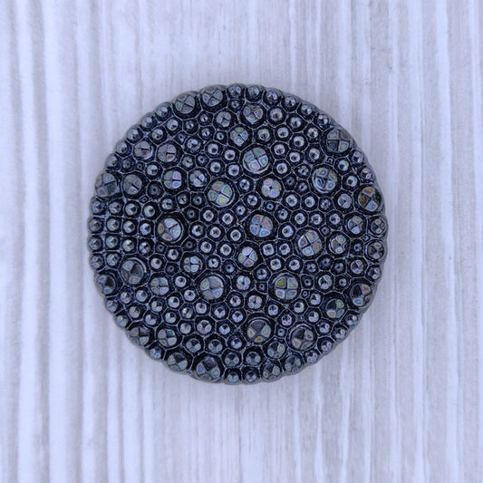2752 - 36mm cabochon with spots in Black Lustre