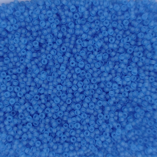 0149F - 5g Size 15/0 Miyuki seed beads in Matt Transparent Capri Blue