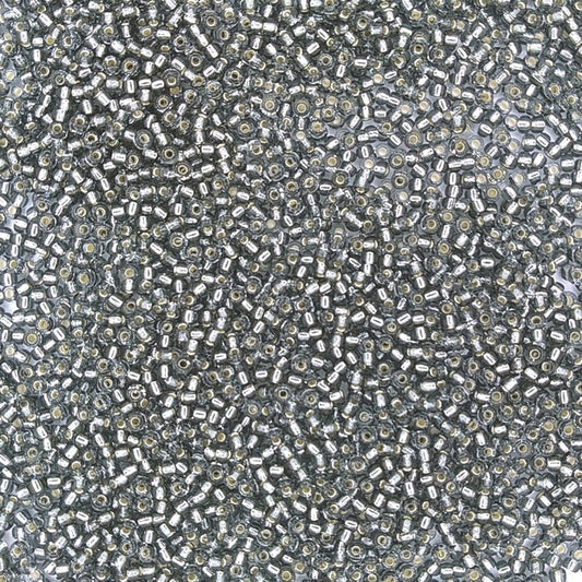 0021 - 10g Size 11/0 Miyuki seed beads in Silver lined Grey