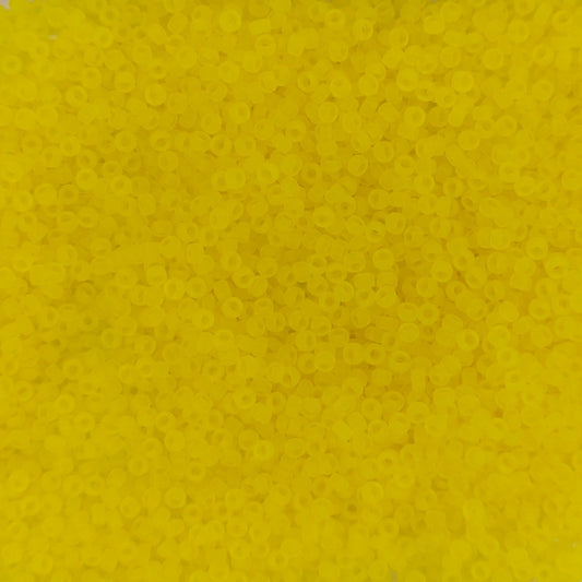 0136F - 5g Size 15/0 Miyuki seed beads in Matt Transparent Yellow