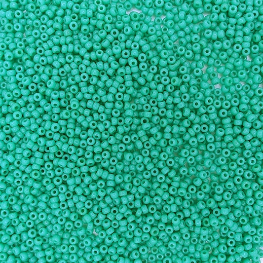 0412 - 10g Size 11/0 Miyuki seed beads in Opaque Turquoise Green