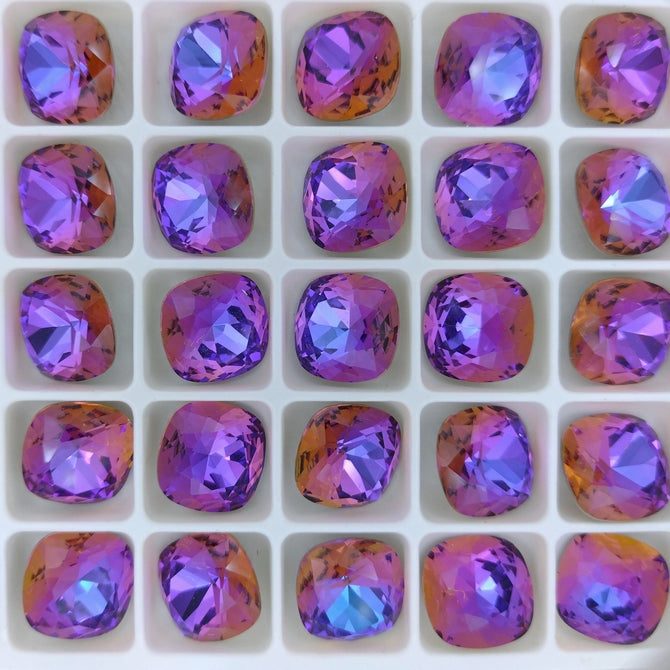 12mm round square in Crystal Violet Blue (Aurora)