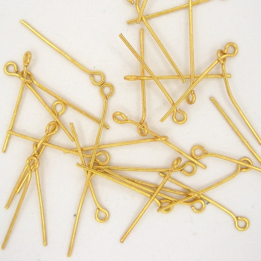 50 x 2.1cm eye pins in Gold