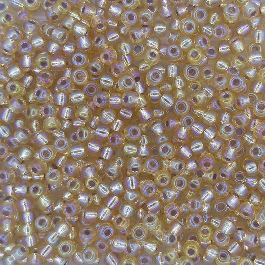 1003 - 10g Size 8/0 Miyuki seed beads in Silver lined Gold AB