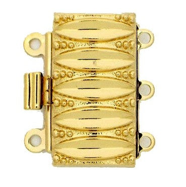 Claspgarten Gold clasp with 3 rows 12731 - 19x10mm