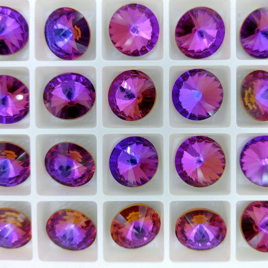 14mm rivoli in Crystal Violet Blue (Aurora)