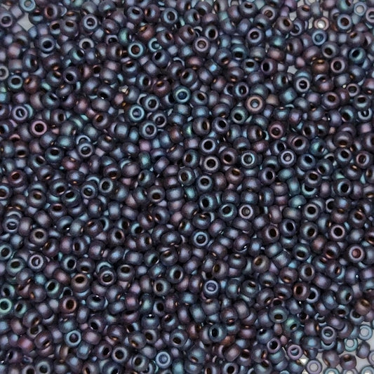 2017 - 10g Size 11/0 Miyuki seed beads in Matt Metallic Blue Iris