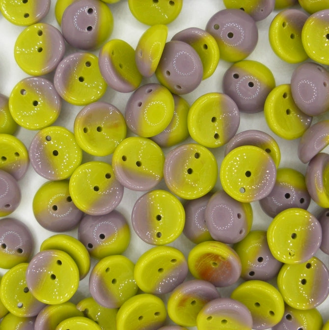 25 x piggy beads in Green/Purple