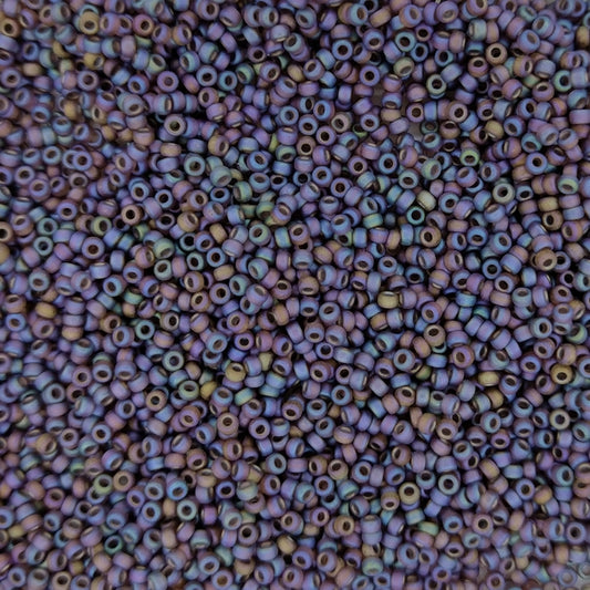 0135FR - 5g Size 15/0 Miyuki seed beads in Matt Transparent Root Beer AB