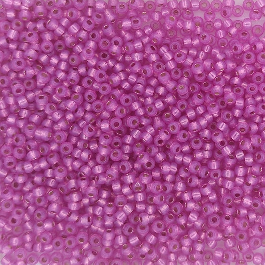 4238 - 10g Size 11/0 Miyuki seed beads in Duracoat Silver lined Paris Pink