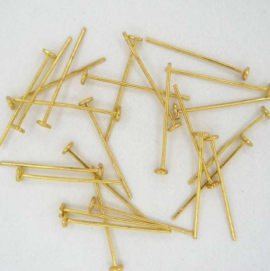 50 x 2cm head pins in Gold
