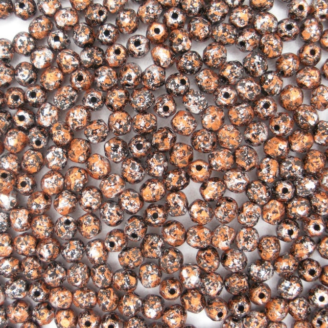 50 x 4mm faceted beads in Tweedy Copper