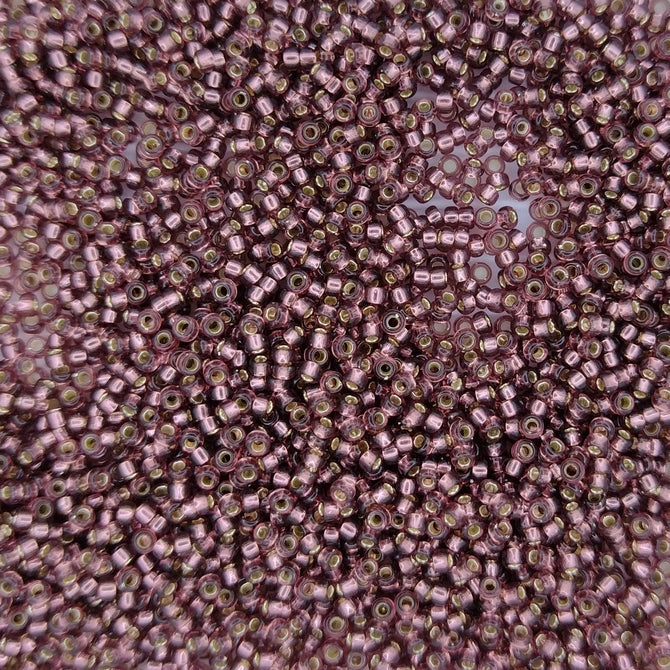 0013 - 5g Size 15/0 Miyuki seed beads in Silver lined Dark Smoky Amethyst