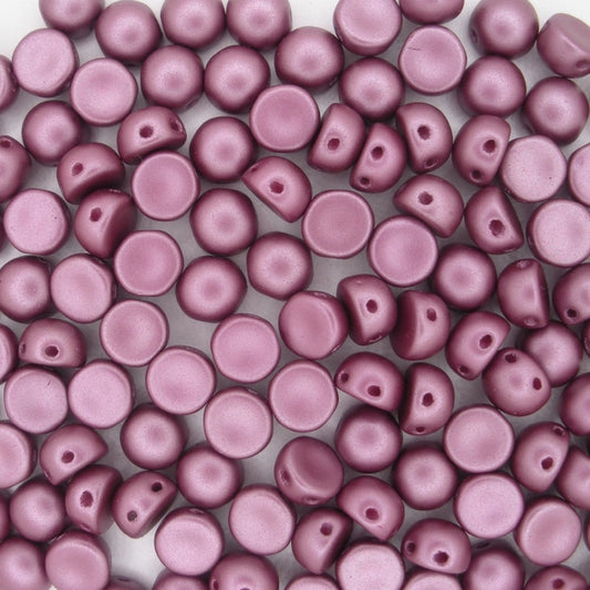 10 x 2 hole cabochon in Pastel Burgundy (6mm)