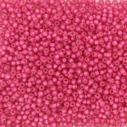 4239 - 50g Size 11/0 Miyuki seed beads in Duracoat Silver lined Hibiscus