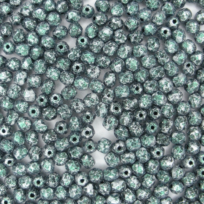 50 x 4mm faceted beads in Tweedy Green