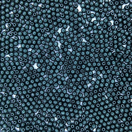 100 x 2mm round beads in Metallic Suede Dark Forest