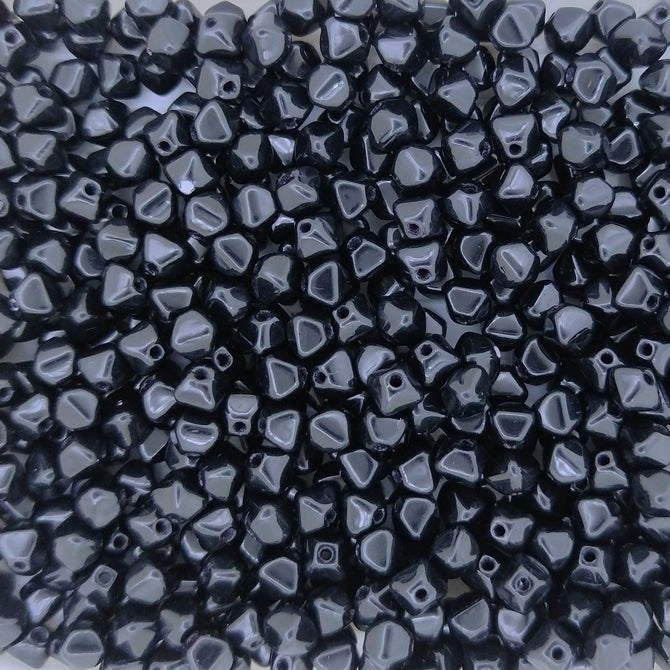 50 x 4mm pressed bicones in Black