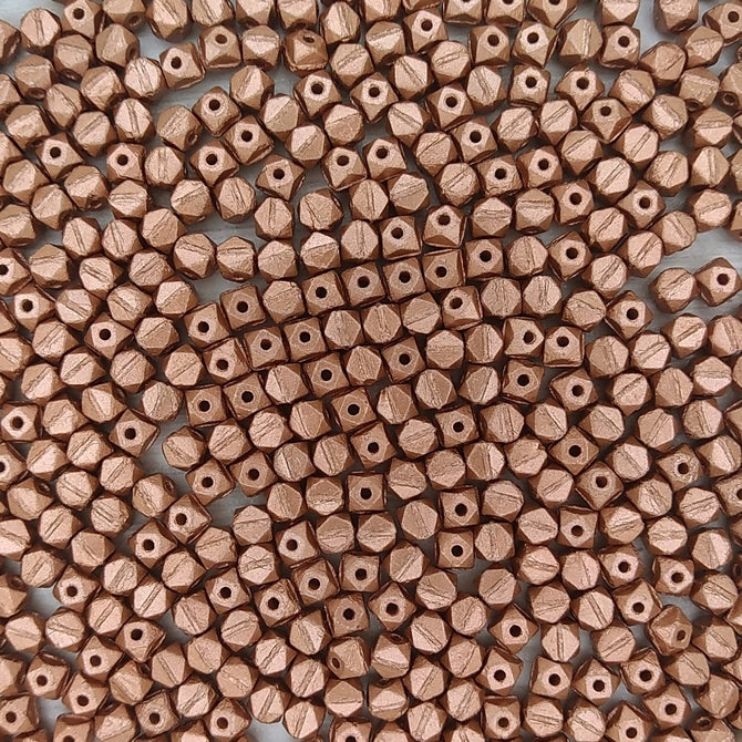 50 x 4mm english cut beads in Copper Satin