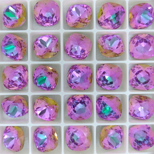 12mm round square in Crystal Heliotrope (Aurora)