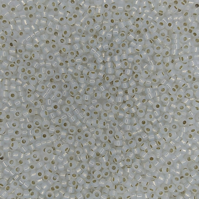 0551 - 10g Size 8/0 Miyuki seed beads in Gilt lined White Opal