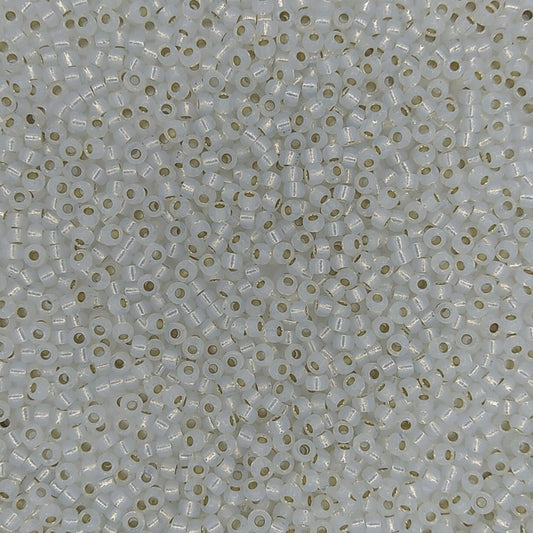 0551 - 10g Size 8/0 Miyuki seed beads in Gilt lined White Opal