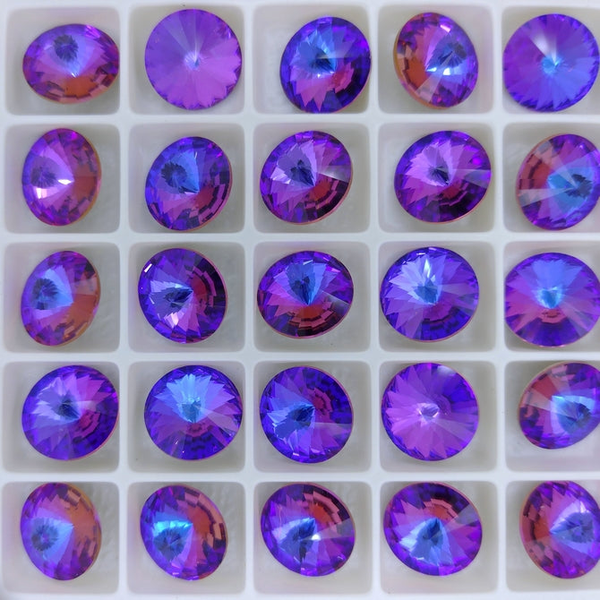 12mm rivoli in Crystal Violet Blue (Aurora)