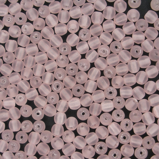 50 x 4mm round beads in Matt Light Rose