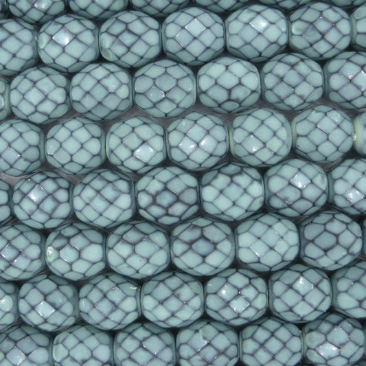 15 x 10mm snake skin beads in Hemlock Green