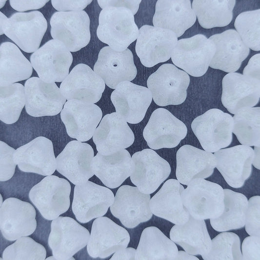 8 x Bell Flowers in Crystal/Olive Mauve (8x10mm)