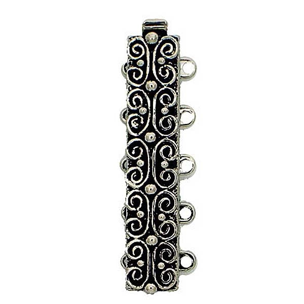 Claspgarten Old Palladium clasp with 5 rows 13495 - 31x7mm