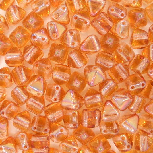 10 x 6mm pyramids in Crystal Apricot Medium