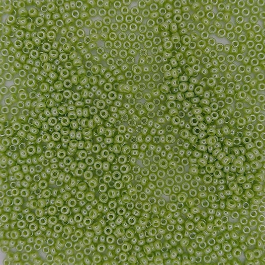 0439 - 10g Size 11/0 Miyuki seed beads in Opaque Lime Lustre