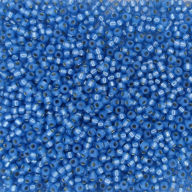 4242 - 50g Size 11/0 Miyuki seed beads in Duracoat Silver lined Aqua