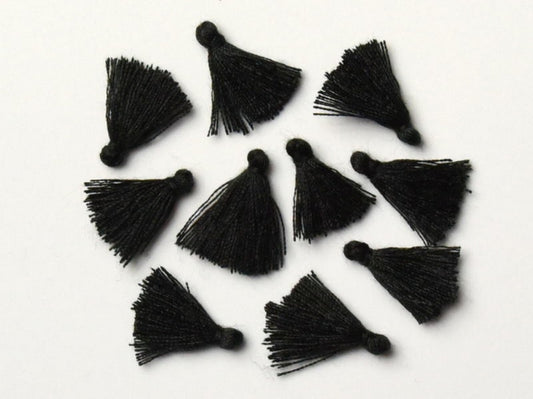 Pair of 1.7cm Cotton tassels in Black