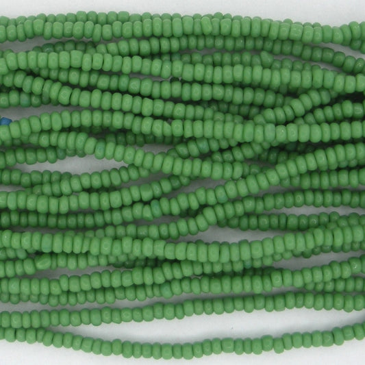 1 string of Size 13/0 Czech charlottes in Opaque Green