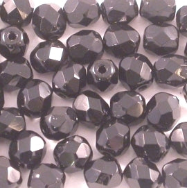 50 x 5mm faceted beads in Black