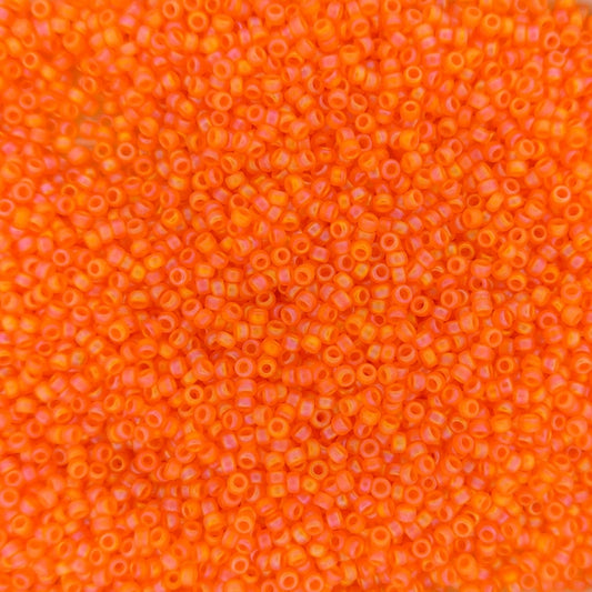 0138FR - 5g Size 15/0 Miyuki seed beads in Matt Transparent Orange AB