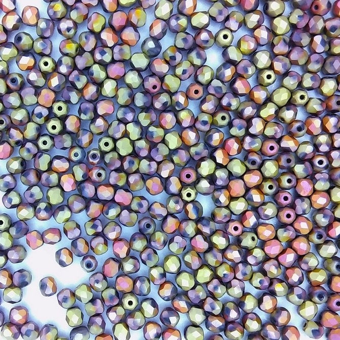 50 x 4mm faceted beads in Matt California Pink