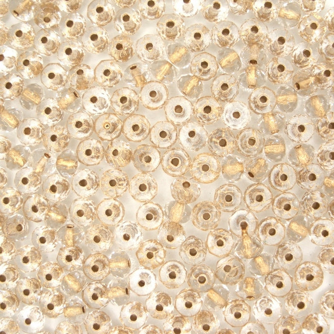 25 x rondelles in Brassy Gold Lined Crystal (3x5mm)