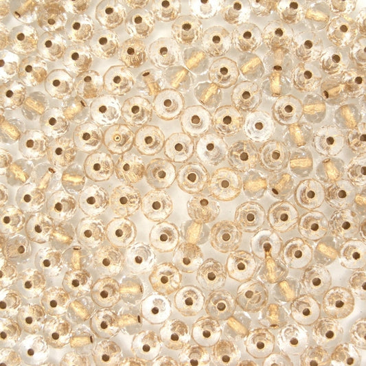 25 x rondelles in Brassy Gold Lined Crystal (3x5mm)