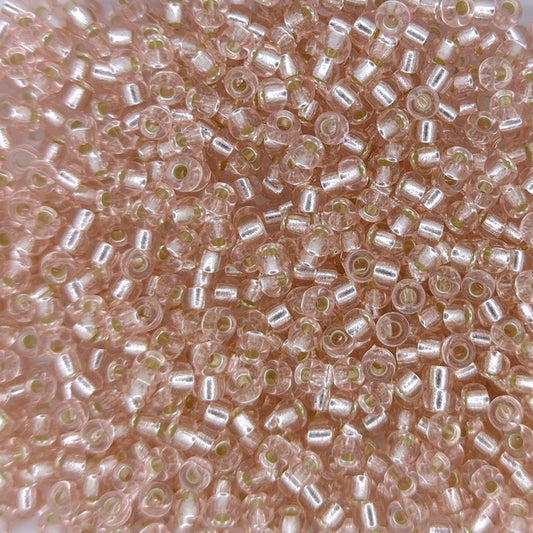 0023 - 10g Size 8/0 Miyuki seed beads in Silver lined Light Blush