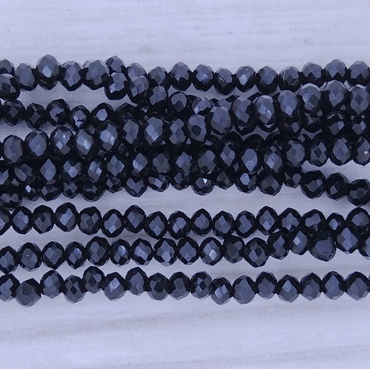 200 x 1mm Chinese cut beads in Black