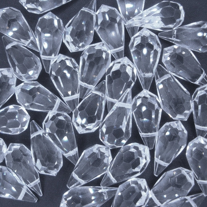 9x18mm faceted drop in Crystal