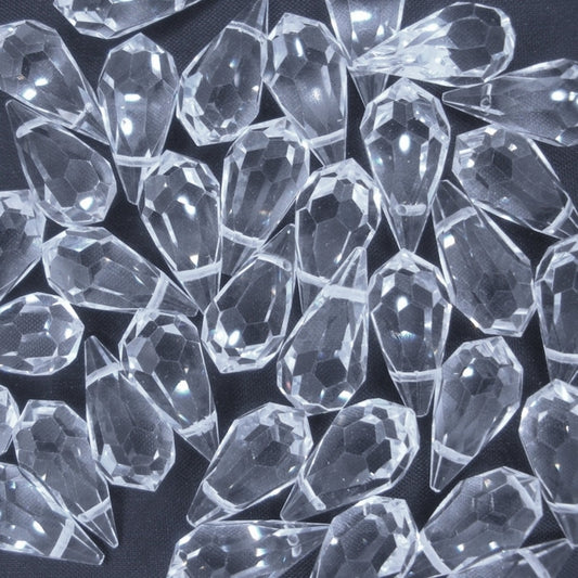 9x18mm faceted drop in Crystal